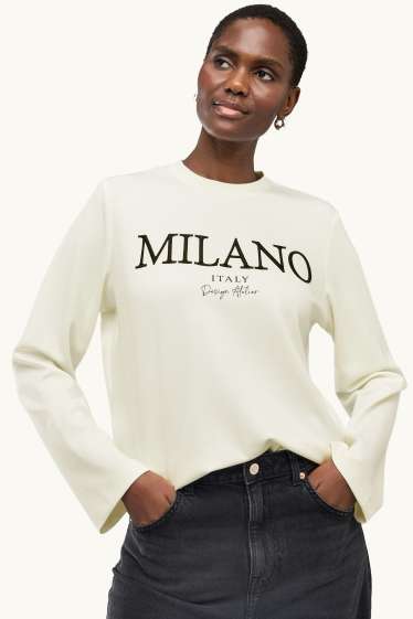 Damen - Sweatshirt - cremeweiss