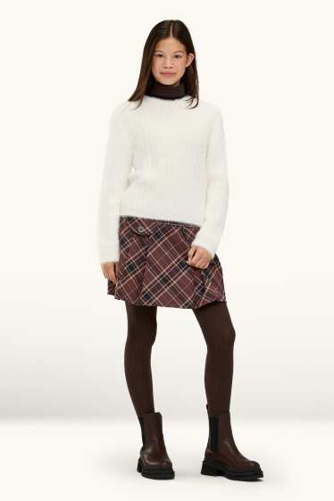 Bambine - Set - gonna e calzamaglia - 2 pezzi - marrone / beige