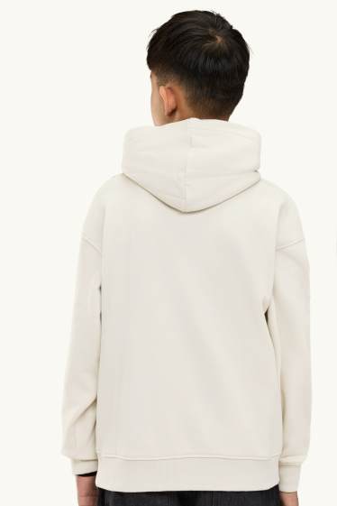 Children Boys - Hoodie with appliquéd bag - cremewhite
