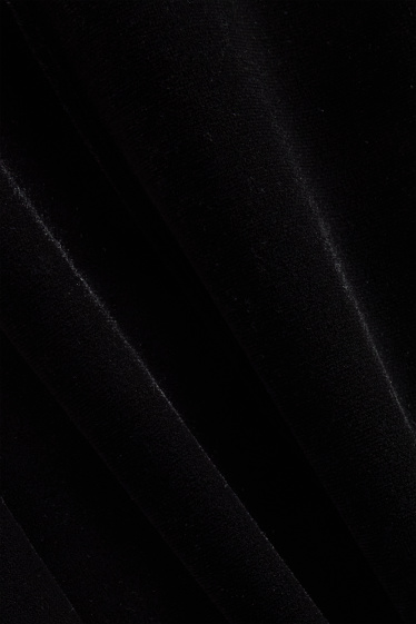 Donna - Pantaloni di velluto - vita alta - gamba larga - nero
