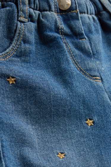 Bébés filles - Petites étoiles - jean chaud bébé - bleu / or