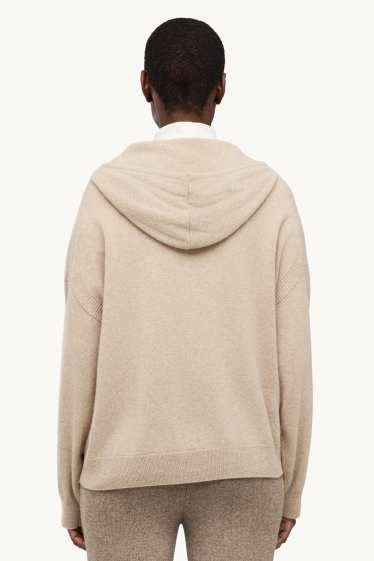 Dames - Hoodie van kasjmier - licht beige