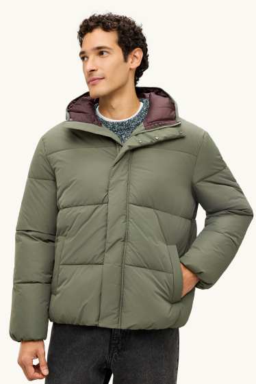 Uomo - Giacca trapuntata - foderata - idrorepellente - verde scuro