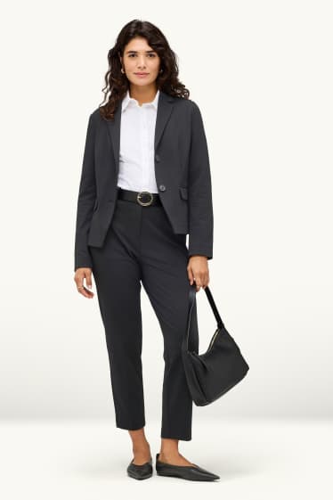 Women - Business trousers - high waist - regular fit - black