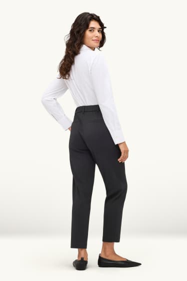 Women - Business trousers - high waist - regular fit - black