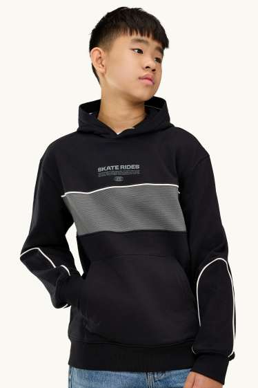 Enfants garçons - Skateur - sweat à capuche - noir / gris