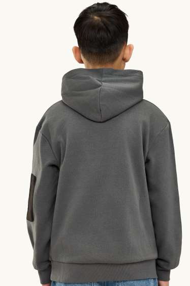 Children Boys - Biker and fire - hoodie - dark gray