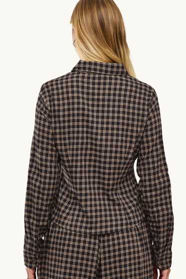 Women - Shirt blouse - check - brown / beige