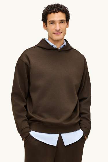 Hommes - Sweat à capuche - marron foncé