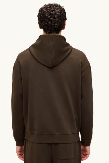 Hommes - Sweat à capuche - marron foncé