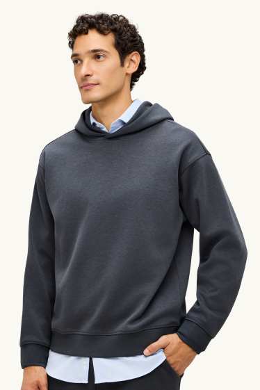 Hommes - Sweat à capuche - gris foncé