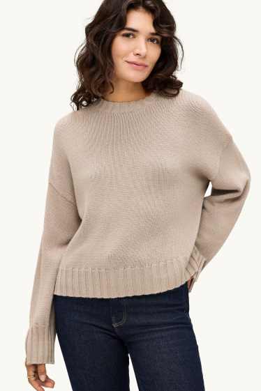 Dames - Trui met kasjmiergehalte - licht beige