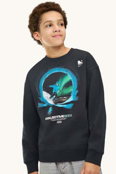 Children Boys - Snowboarding - sweatshirt - black