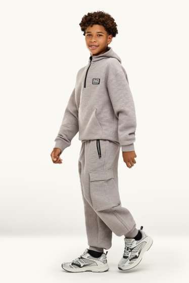 Enfants garçons - Pantalon de jogging cargo pour bébé - finition texturée - gris clair