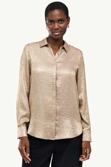 Donna - Blusa di raso - brillante - oro