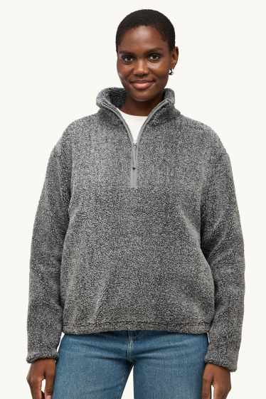 Women - Fleece jumper - gray-melange