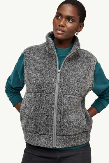 Femei - Veste de fleece - gri melanj