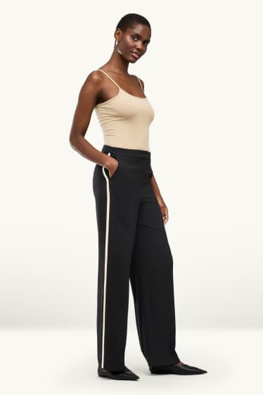 Damen - Business-Hose - High Waist - Regular Fit - schwarz