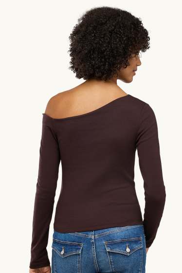 Donna - Maglia a maniche lunghe - marrone scuro