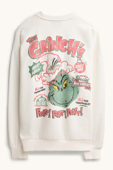 Herren - Weihnachts-Sweatshirt - Der Grinch - weiß