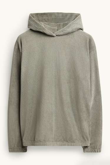 Heren - Hoodie - ribstof - groen