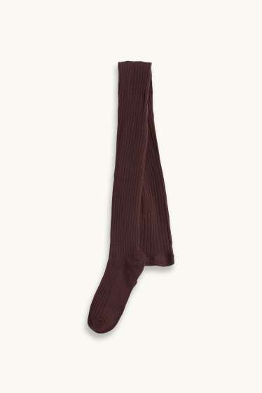 Enfants filles - Ensemble - jupe et collants - 2 pièces - faux suède - marron clair