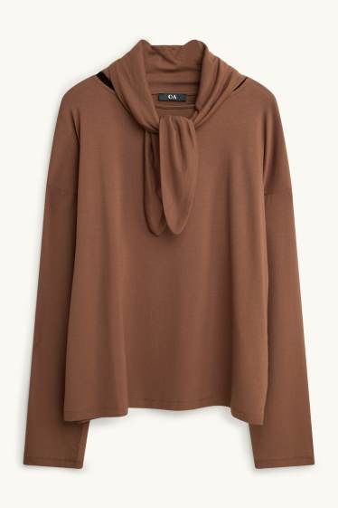 Donna - Maglia a maniche lunghe - regular fit - marrone