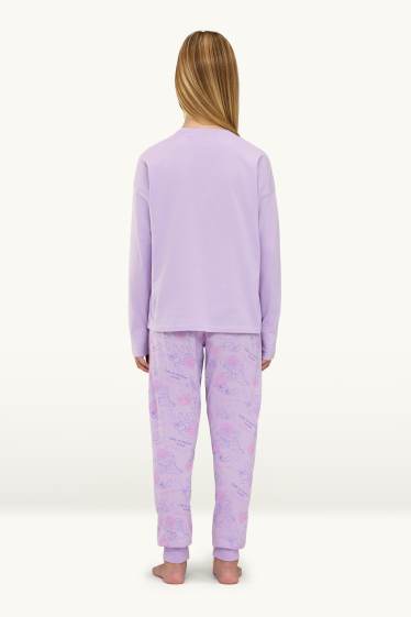 Copii - Fete - Lilo & Stitch - pijama - 2 piese - aspect lucios - mov