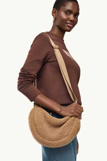 Femmes - Sac à bandoulière en peluche - marron