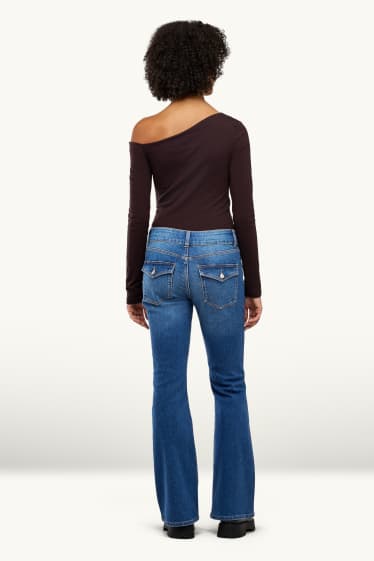 Women - Flared jeans - mid-rise waist - LYCRA ® - blue denim