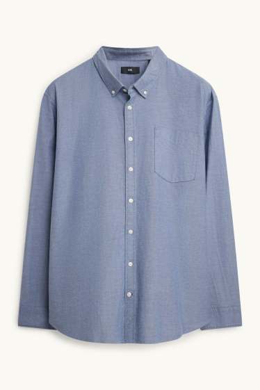 Men - Shirt - regular fit - button-down collar - blue