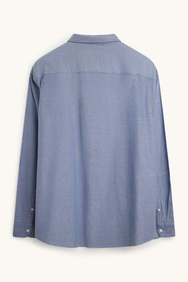 Men - Shirt - regular fit - button-down collar - blue