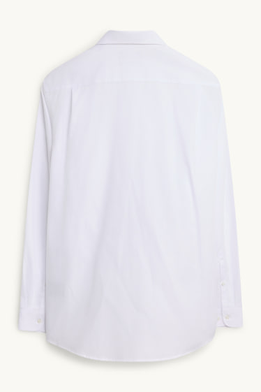 Uomo - Camicia business - regular fit - colletto alla francese - facile da stirare - bianco
