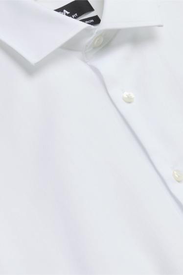 Uomo - Camicia business - regular fit - colletto alla francese - facile da stirare - bianco