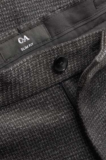 Hommes - Pantalon de costume - slim fit - texturé - gris anthracite