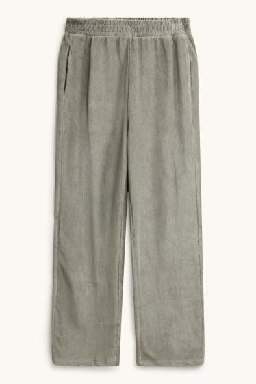Herren - Jogginghose - Relaxed Fit - gerippt - khaki