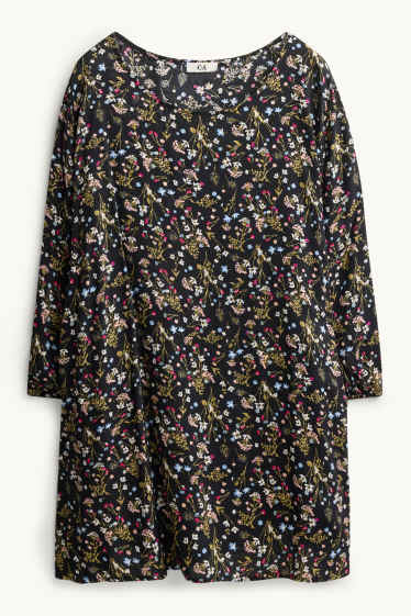 Women - Blouse - floral - black