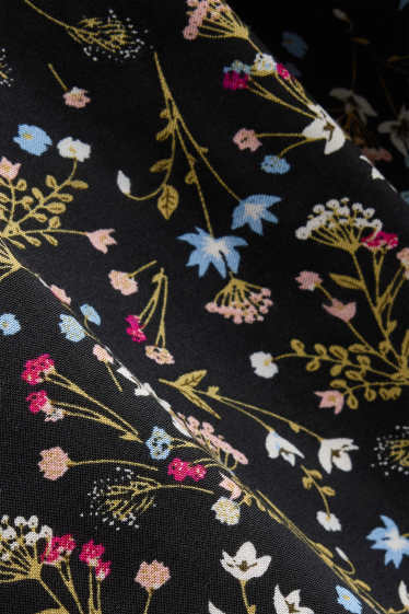 Women - Blouse - floral - black