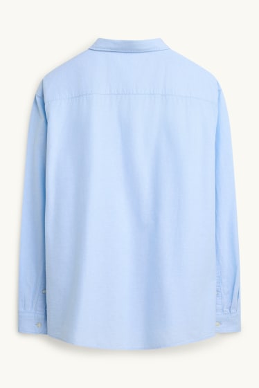 Pánské - Oxfordská košile - regular fit - button-down - světle modrá