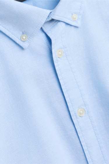 Pánské - Oxfordská košile - regular fit - button-down - světle modrá
