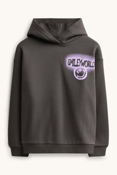 Enfants filles - SmileyWorld® - ensemble - sweat à capuche et pantalon de jogging - 2 pièces - gris foncé