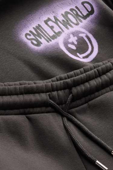 Enfants filles - SmileyWorld® - ensemble - sweat à capuche et pantalon de jogging - 2 pièces - gris foncé