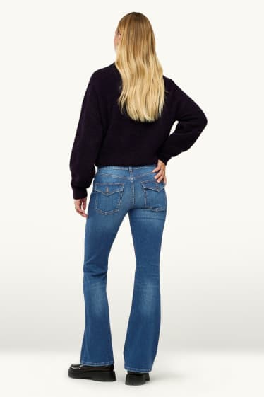 Women - Flared jeans - mid-rise waist - LYCRA ® - blue denim