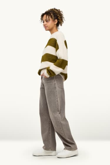 Damen - Barrel Jeans - Mid Waist - jeansgrau