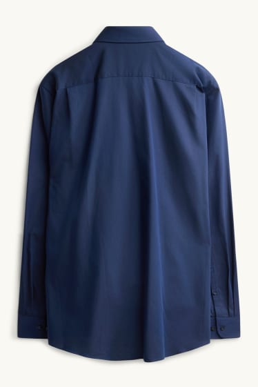 Uomo - Camicia business - regular fit - colletto all’italiana - facile da stirare - blu scuro