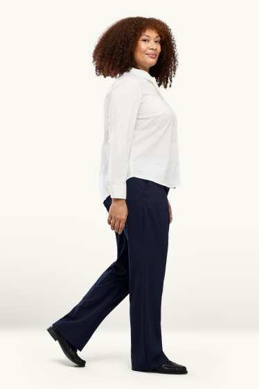 Damen - Business-Hose - Mid Waist - Straight Fit - Mix & Match - schwarz