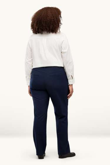 Damen - Business-Hose - Mid Waist - Straight Fit - Mix & Match - dunkelblau