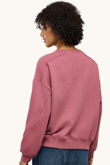 Damen - Oversized-Sweatshirt - dunkelrosa