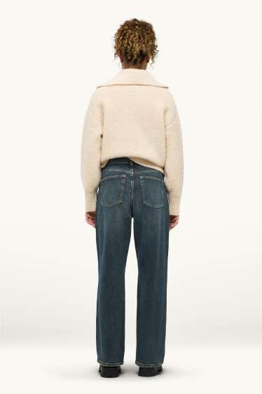 Dames - Baggy jeans - mid waist - jeansdonkerblauw