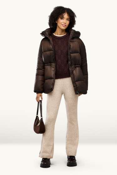 Donna - Pantaloni sportivi in maglia - beige melange